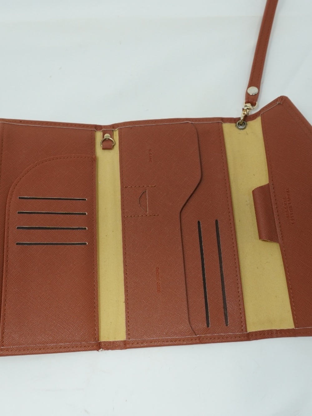 Tan Leather Travel Wristlet/Wallet Passport Holder - Picture 2 of 3